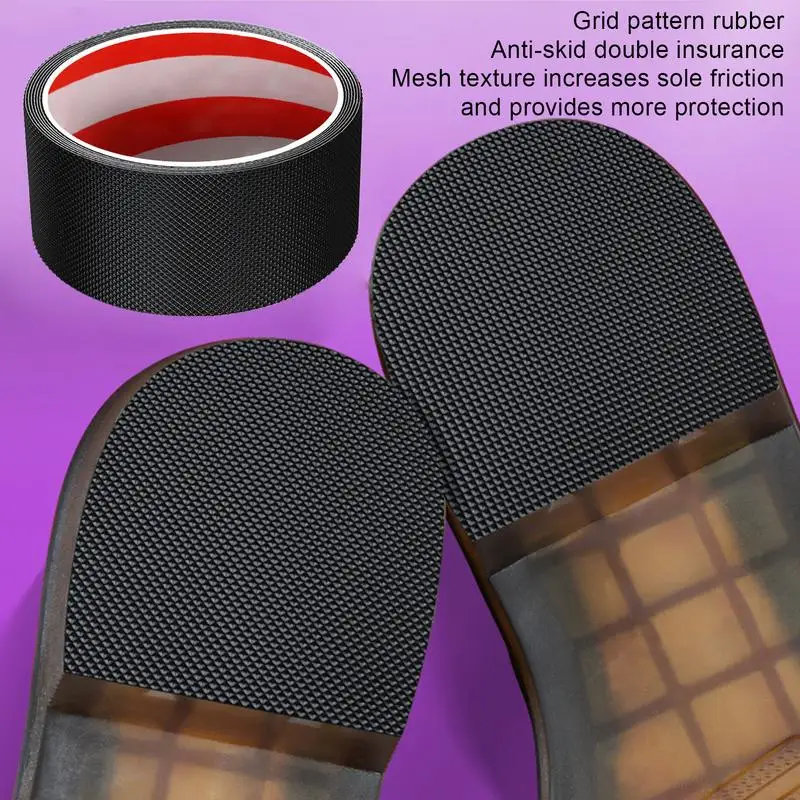 Nonslip Sole Protector Rubber Shoe Sole Protector Wear-Resistant Sole Cover Protector Tailorable Shoe Grip Sticker Adhesive For