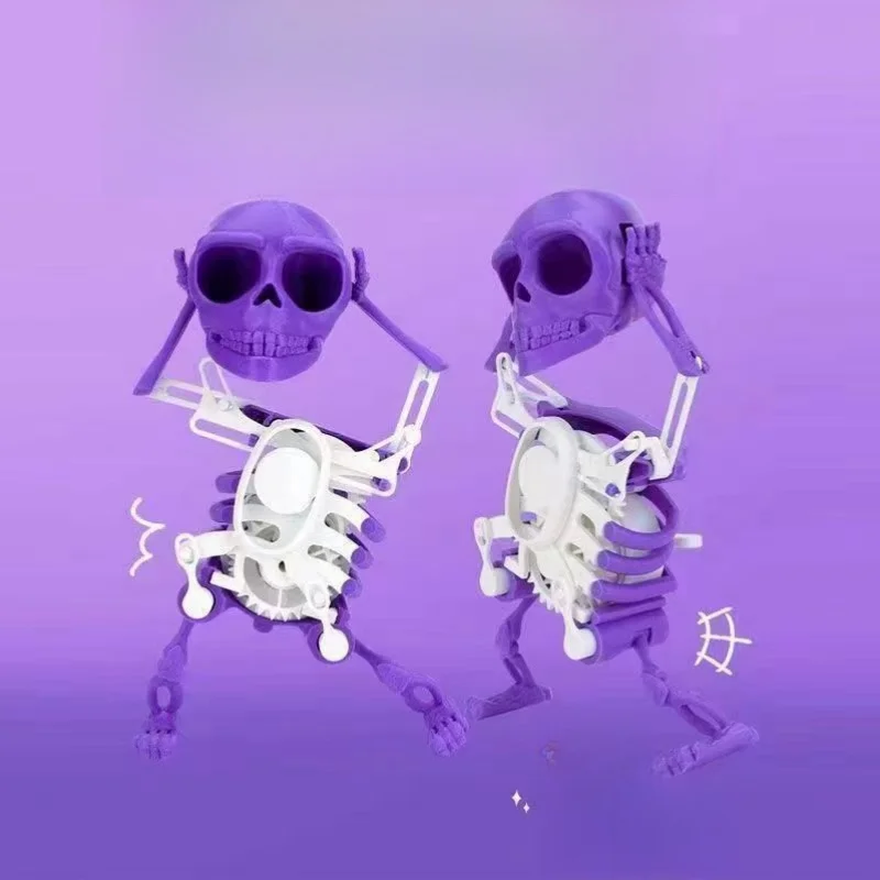 

Dancing skeleton man rocking skeleton toy Clockwork 3D printed fun small toy decoration