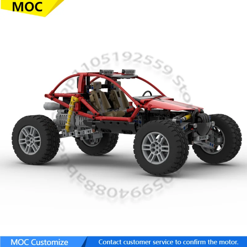 

887 PCS Speed Hypercar Red Dune Buggy MOC Customize Modular Building Block Kids Simple Design Popular DIY Assembly Toy Gift