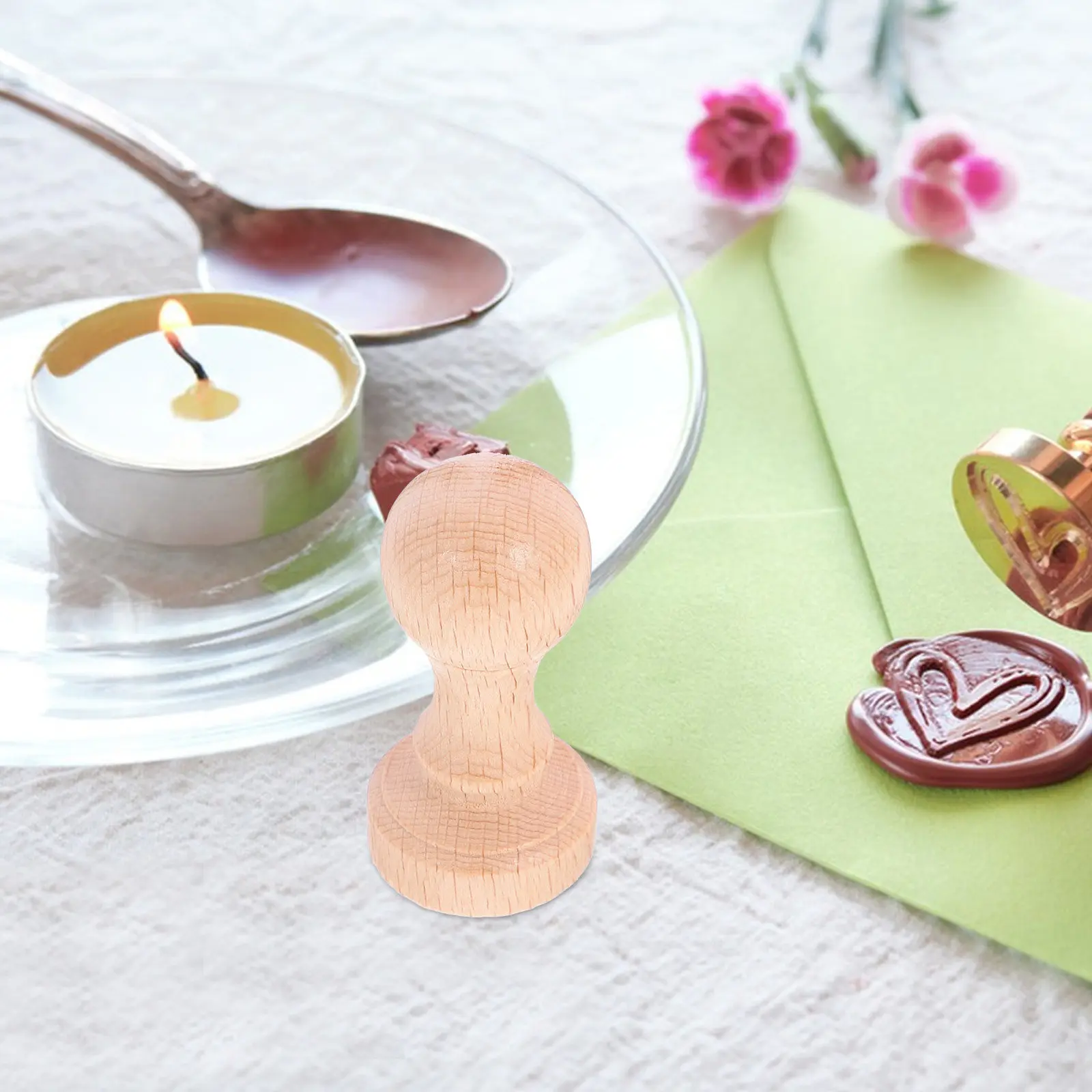 2Pcs Wooden DIY Seals for Homework Correction Blank Stamper Smooth Carving Scrapbook Diary Planner Craft Supplies