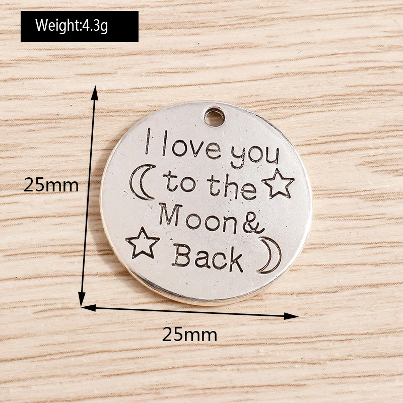 Tusember 10 Stück 28 x 34 mm niedliche Mond-Anhänger aus Legierung für die Schmuckherstellung, Halskette, Ohrringe, Armband, DIY, handgefertigtes Kunsthandwerk – Detail 13