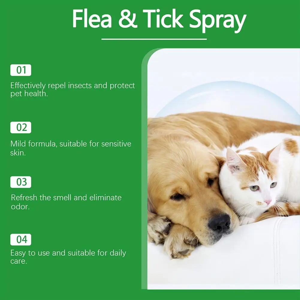 100ml Dog Cat Repel Fleas Mites Pet Cleaning Spray Hair Skin Insect Repellent Spray Pet Insect Repellent Daily Gentle Care Agent - view 4