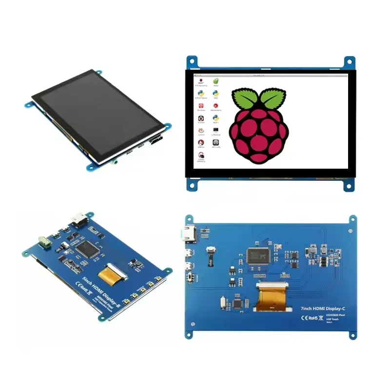 7-inch 1024X600 RGB Interface Raspberry Pi Capacitive LCD Display