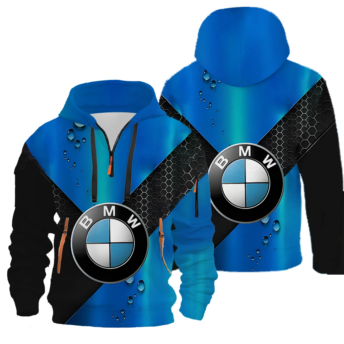 Autunno e inverno logo BMW da uomo nuova felpa con cappuccio casual stampa 3D qualità braccio cerniera manica lunga maglione spesso popolare più pile