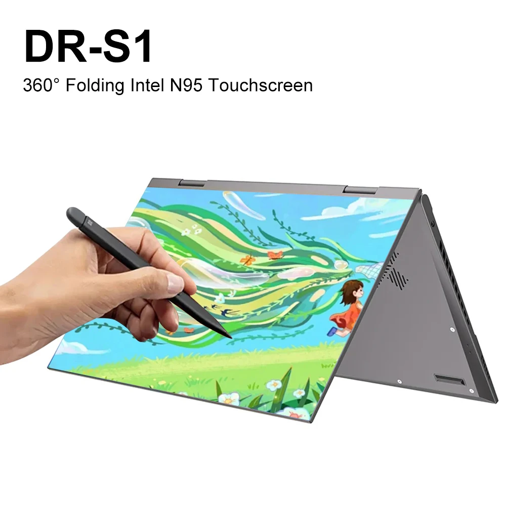 【DR-S1】Touchscreen Laptop Intel N95 16GB DDR5 Computer 10.9'' 360° Fold 2TB SSD M.2 Backlit Keyboard Mini Laptop Notebook