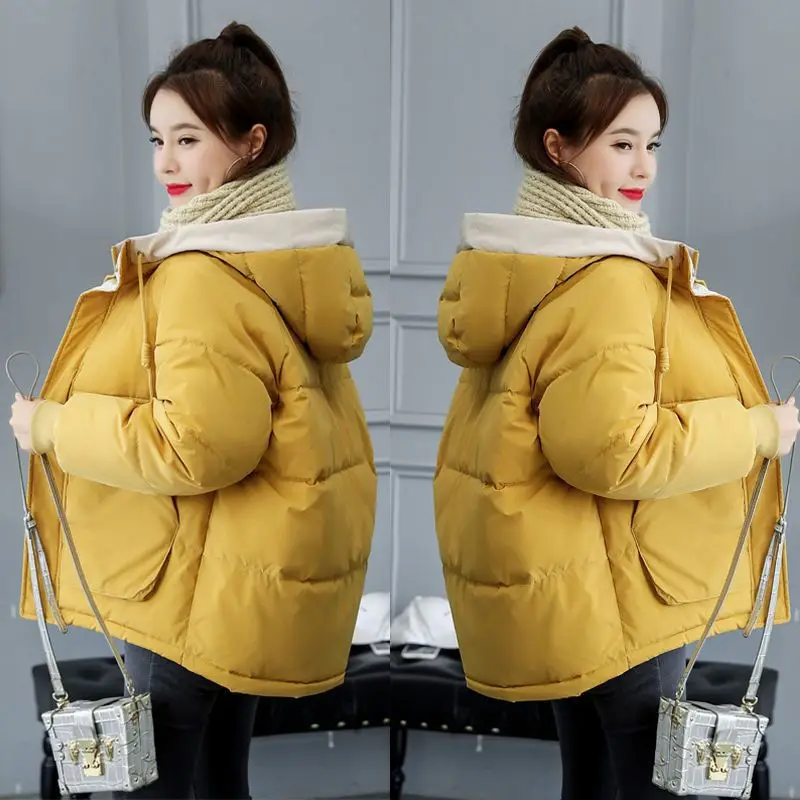 Winter Frauen kalten Mantel Kleidung Trends Wärme Parka Puffer Jacken Baumwoll jacke dicken Kapuzen mantel Wind jacke kurze Oberbekleidung