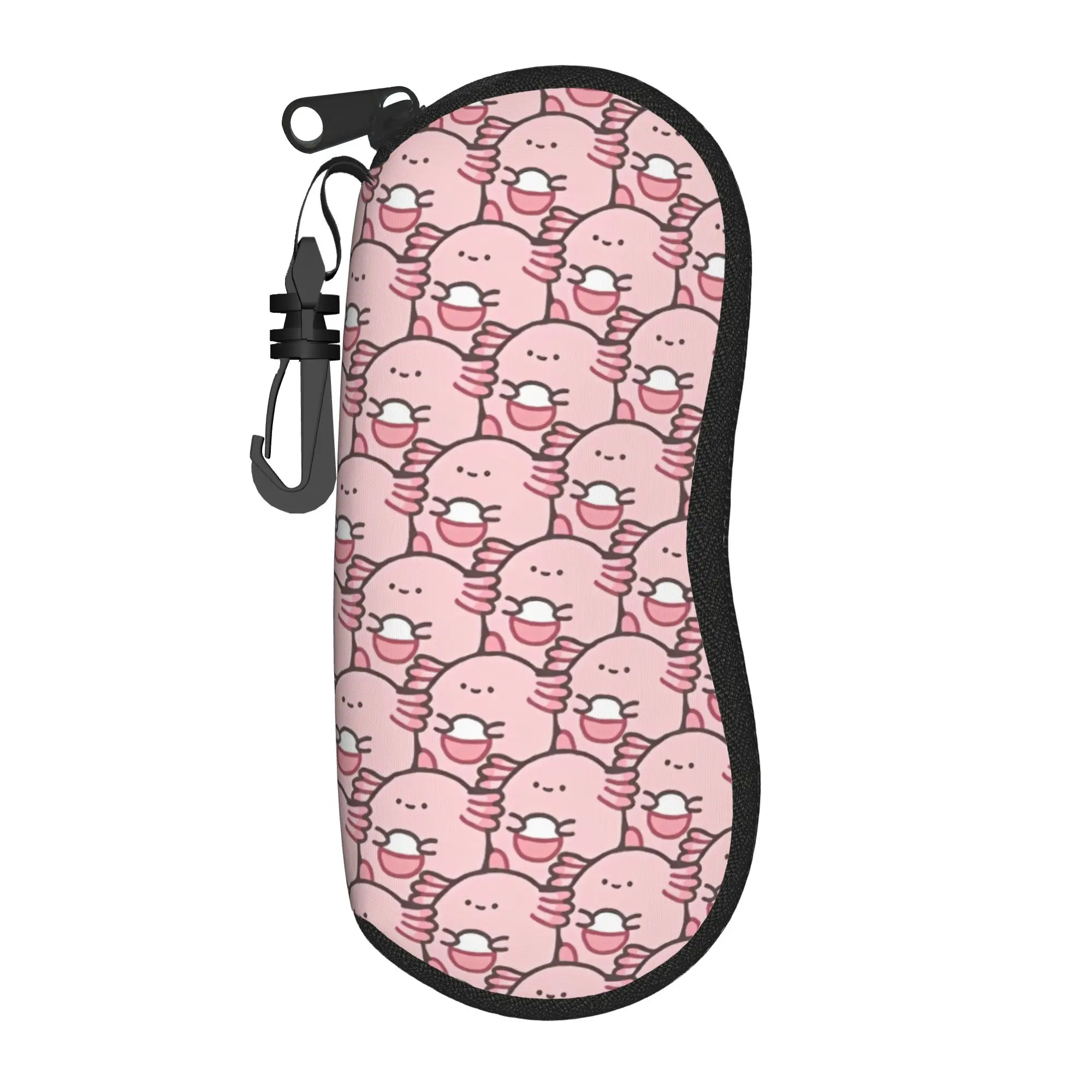 Axolotl Mexican Salamander  Accessories Glasses Case for Girl Boy Lightweight Zipper  Glasses Protector Protector Eyeglasses Box