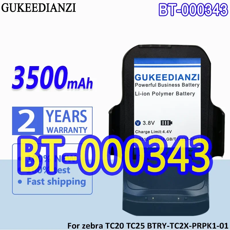 

High Capacity GUKEEDIANZI Battery BT-000343 3500mAh For zebra TC20 TC25 BTRY-TC2X-PRPK1-01