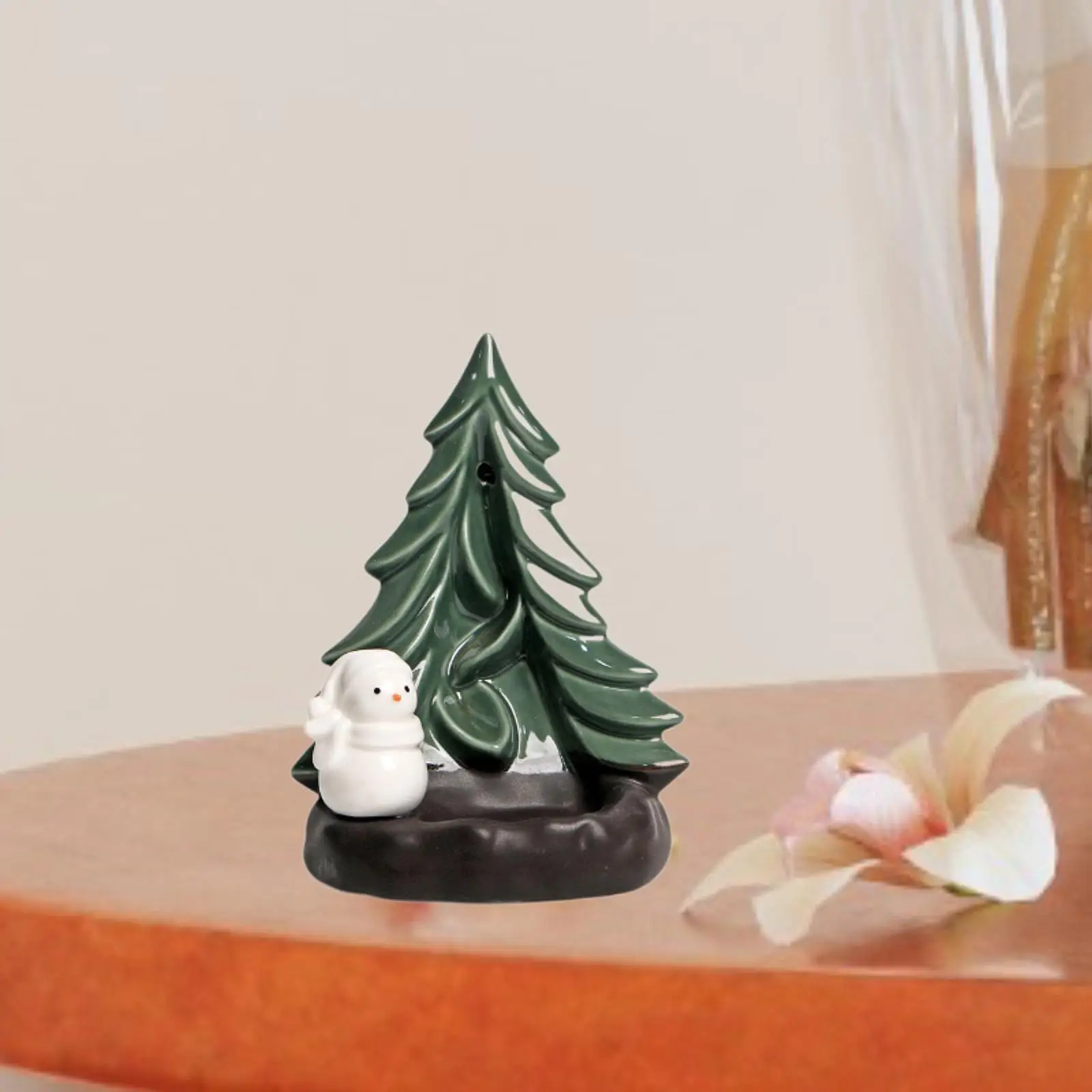 Christmas Backflow Incense Burner Mediation Gift Home Fragrance Christmas Sculpture for Bedroom Yoga Tabletop Cabinet Decor