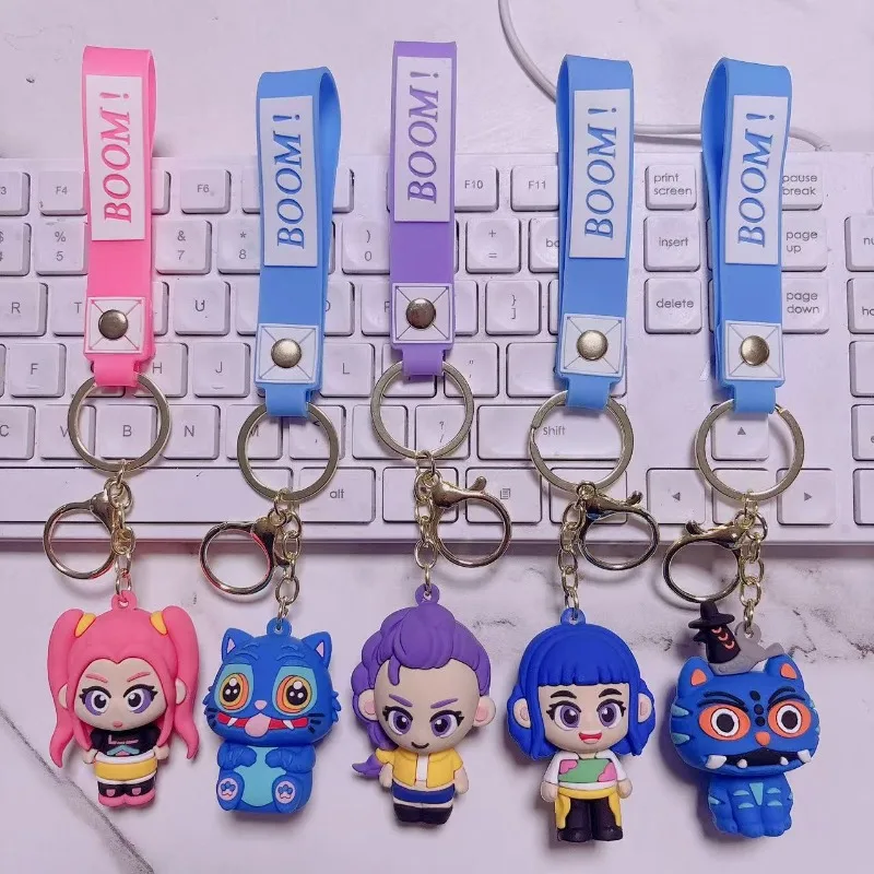 KPop Demon Hunters Keychain New Fashion Harajuku Schoolbag Decoration Pendant Rumi Mira Zoey Cute Anime Keychains Children Gift