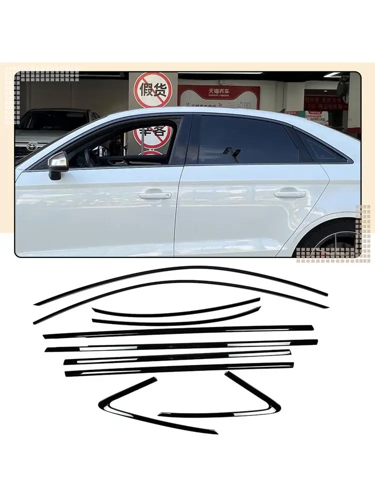Glanzend Zwart Buitenkant Raam Trim Strip Tochtstrip Voor Audi A3 S3 Sedan 2015-2020 4 Deur Afdichting Molding beschermhoes Styling - afbeelding 2