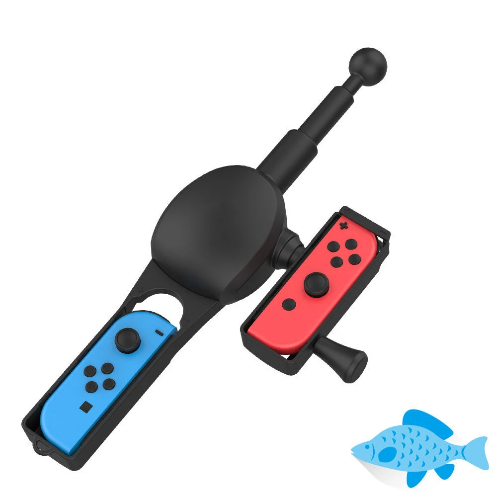 For Nintendo Switch Fishing Rod NS Joycon Game Accessories Fishing Star Left and Right Controllers Body Feel Fishing Rod