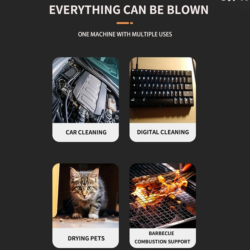 Abgr-mini turbo jet ventilador espanador de ar elétrico 130000 Ventilador de ar recarregável violento turbo de velocidade ajustável RPM