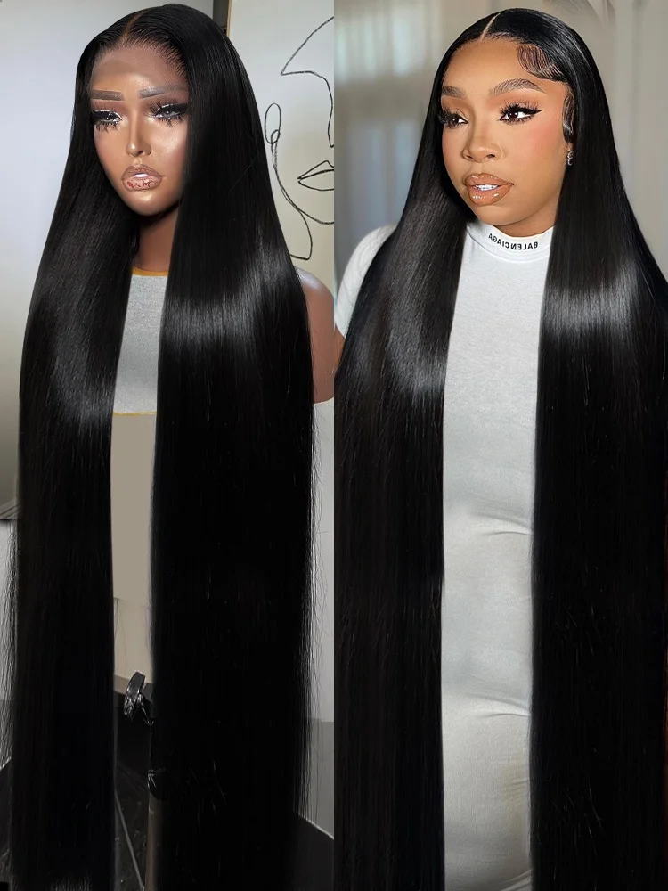 Glueless Straight HD Lace Frontal Wig, Perucas Pré Arrancadas, Cabelo Humano, Linha Fina Natural, 4x4, 13x4, 13x6, 360