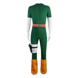 Anime Ninja Rock Lee Cosplay Costume Man Combat Uniform Hero Tight Jumpsuit Accessory Suit Halloween Party