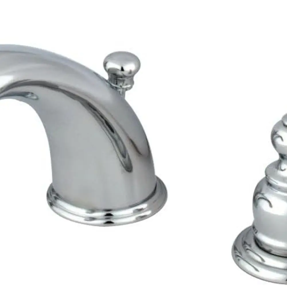 

Victorian Style Lavatory Faucet with Metal Lever, 8 Adjustable Centers, Polished Chrome Finish