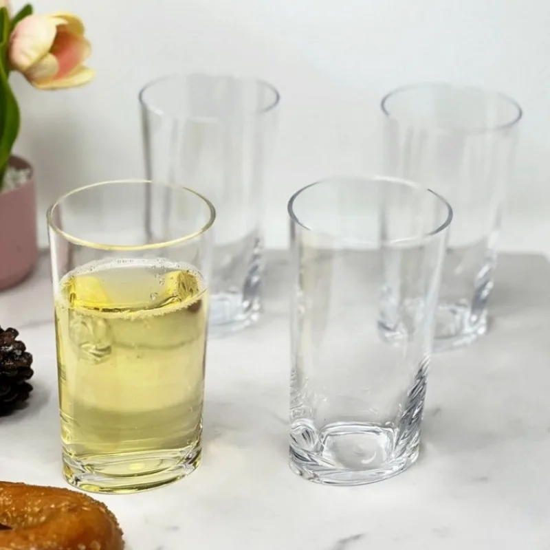 

15oz 4Pcs Oval Halo Plastic Hi Ball Glasses Cocktail Tumblers Water Cups Reusable Party Bar Dining