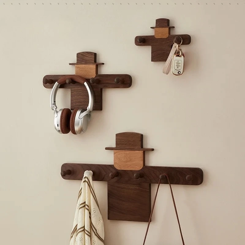 

Solid Wood Wall Hook - High-Grade Entryway Hanger with Strong Adhesive, Heavy-Duty Coat Rack