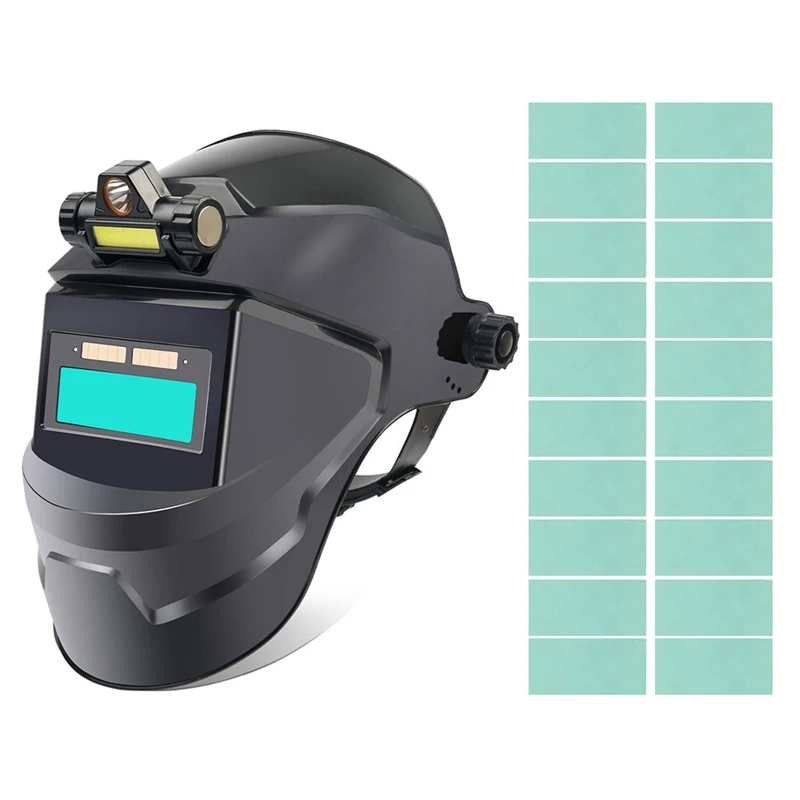 

Auto Darkening Welding Helmet Welding Mask With LED Light Solar Powered Welder Helmet Face Mask With 20 Protective Film Durable