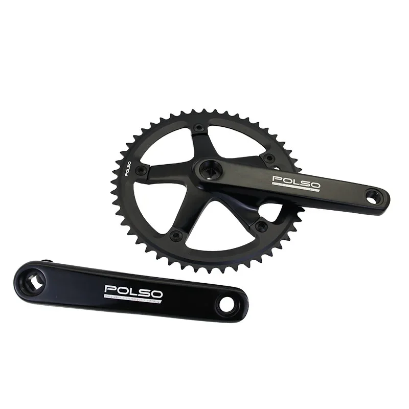 PC002 CNC Crankset For Fixed Gear Bike Chain Ring Crank Set 48T 49T 51T 52T Customized Carton Box CNC Machine Making 165mm Crank