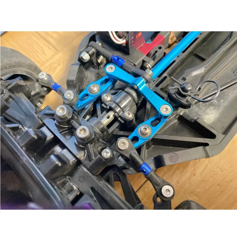 Steering Link Servo Rod para Tamiya, Peças de Atualizações de Carro, Azul Acessórios, TT-02, TT-02T, TT02, TT02T, 1, 10 RC, 3Pcs