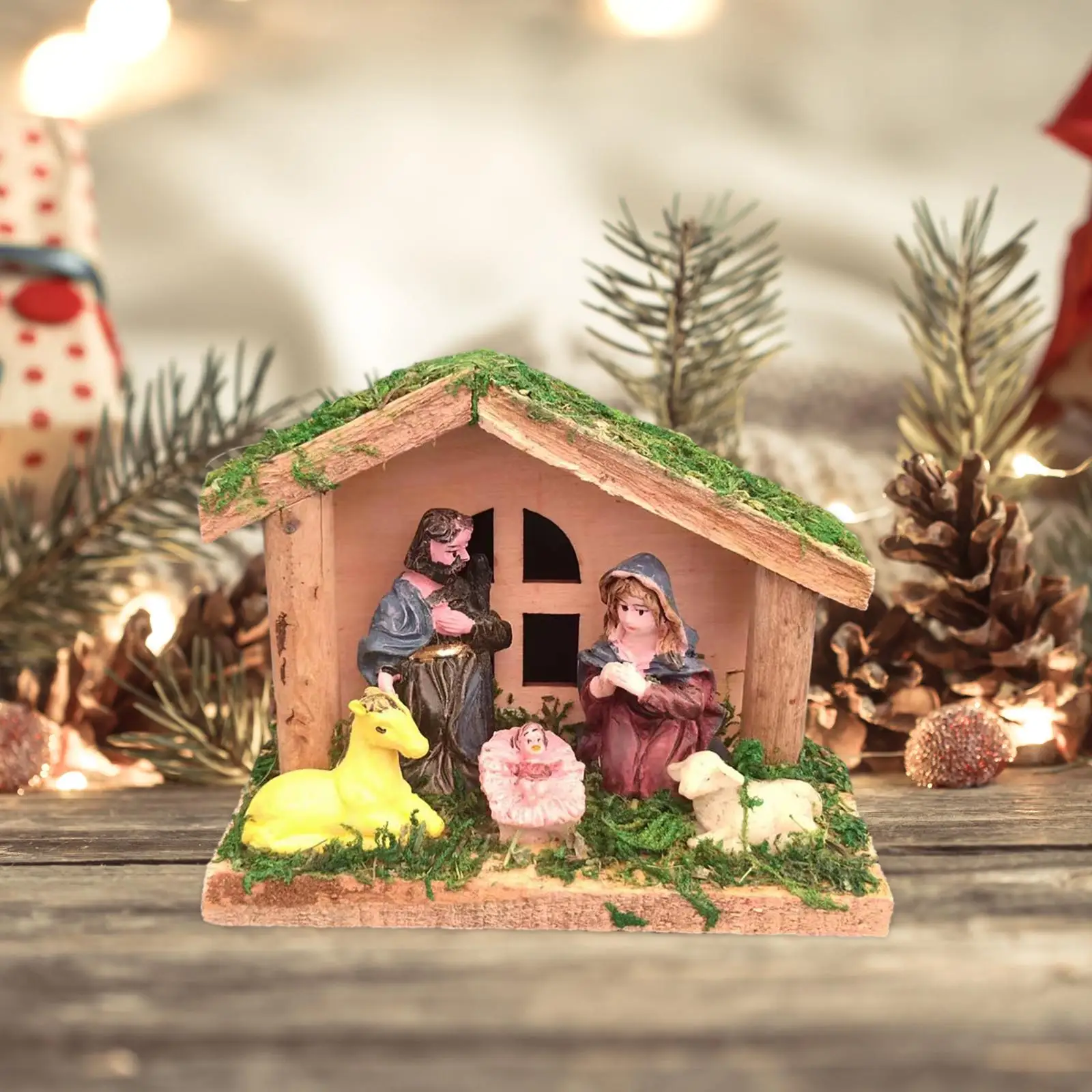 Nativity Figurines Religious Gift Resin Christmas Figurine Statue Home