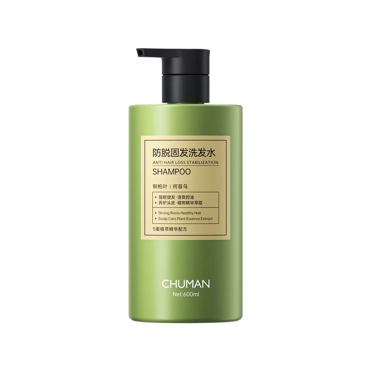Platycladus He Shou Wu Ginger Ginseng Shampoo Anti-Hair Loss Strengthen Roots Oil Control Volumizing Nourish Hair