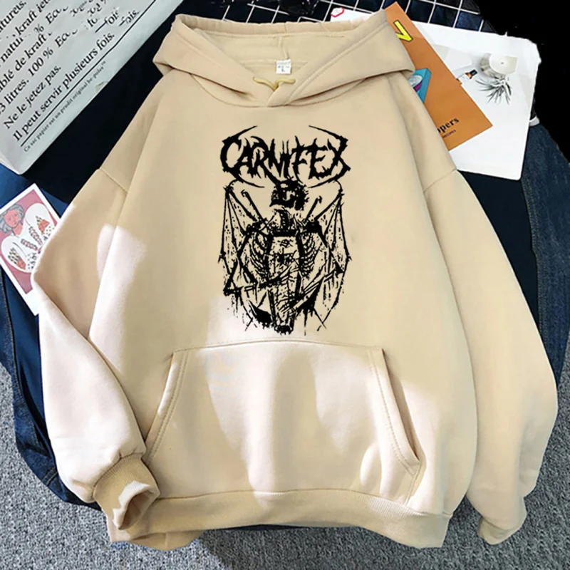 سترة بغطاء للرأس بأكمام طويلة Harajuku Y2k للرجال والنساء مع قلنسوة على الموضة بطباعة الهيكل العظمي القوطي ملابس جمالية على الطراز الكوري Y2k