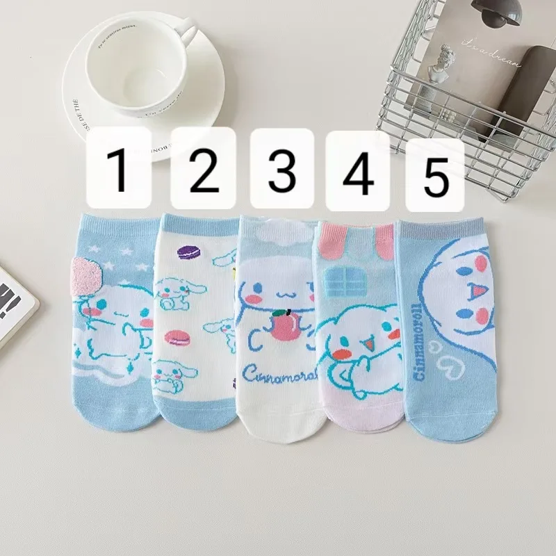 

for Kawaii Cinnamoroll summer Socks Anime Cute short socks Thin Comfortable Comfortable Socks for Spring Summer