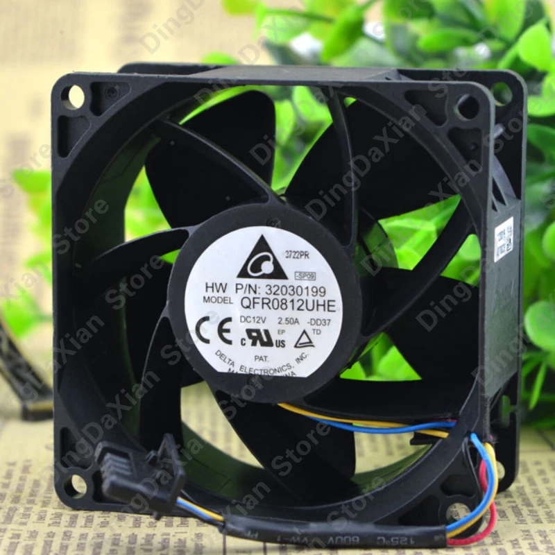 l 1PCS For DELTA QFR0812UHE | DC12V 2.5A Supercharged Violent Cooling Fan 80×80×38mm 8CM