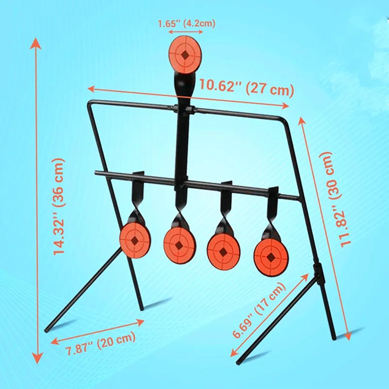 Imagem -06 - Auto Resetting Metal Target Grupo Spinning Revolver Pistol Air Gun Rifle Caça Tiro Acessórios de Treinamento Alvos