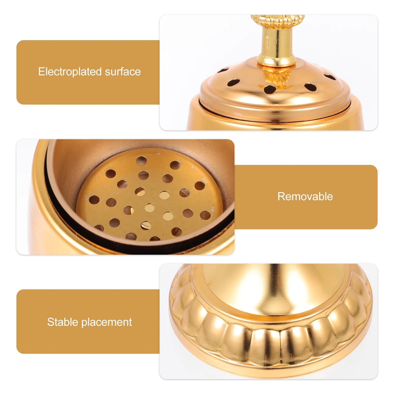 

1pc Exquisite Iron Incense Holder Desktop Decor Creative Home Censer Practical Exquisite Incense Burning Base Burning Base Small