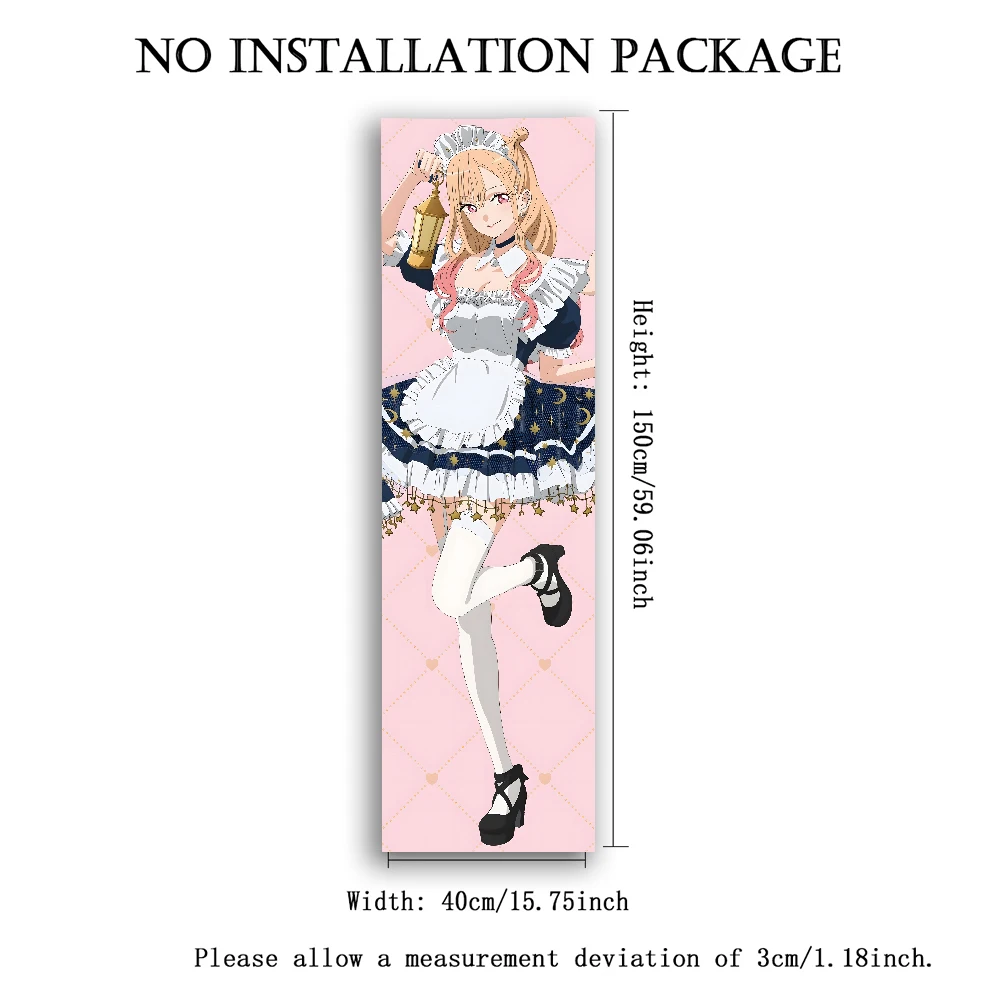 Marin Kitagawa Vertical Tapestry, My Dress-Up Darling Anime Wall Art, Cute Maid Outfit Room Decor