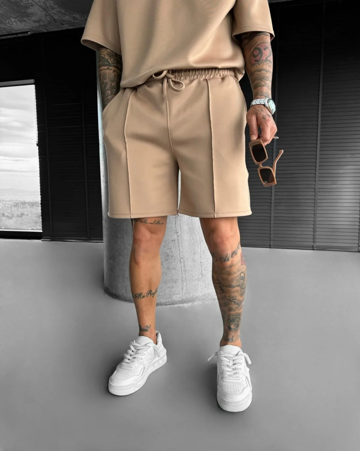 Summer fitness sports pants Men's casual outdoor exercise fashion hip hop elastic breathable loose shorts Fashion dress shorts