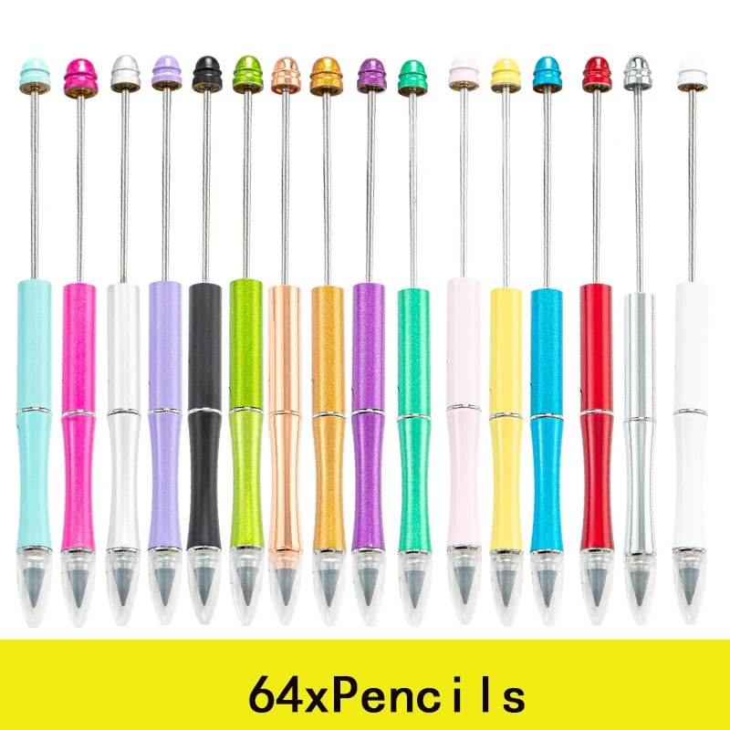 

64Pcs Bead Pencil Infinity Pencils No Sharpening Eternity Pencil No Ink Unlimited Pens Art Supplies School Stationery