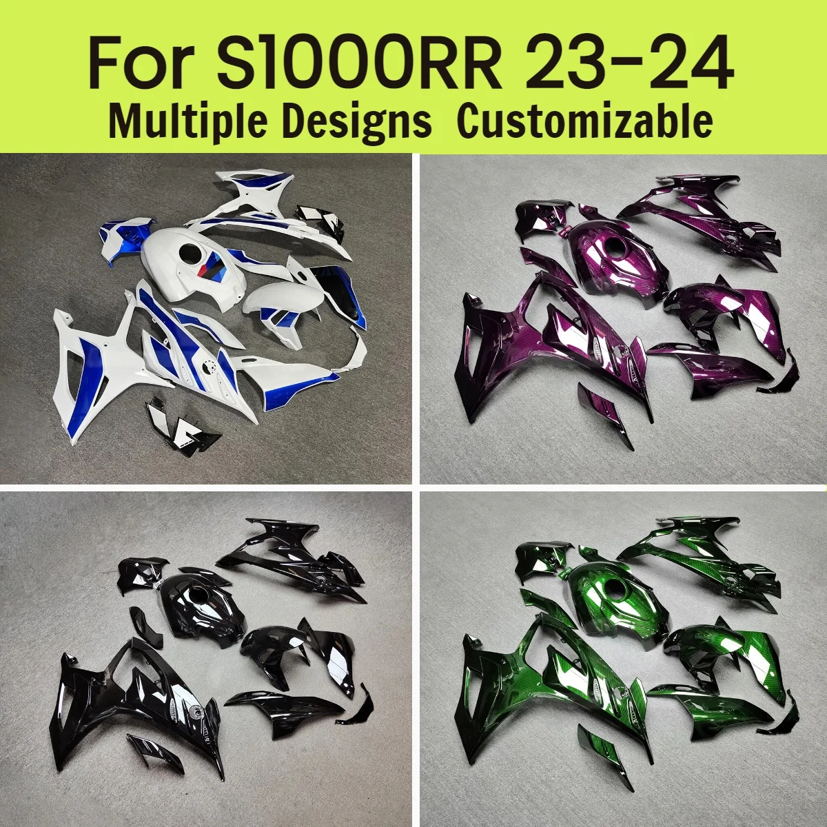 

For BMW S1000RR 2023 2024 Custom Fairings S 1000RR 23 24 Prime Custom Fairing Kit Injection Motorcycle