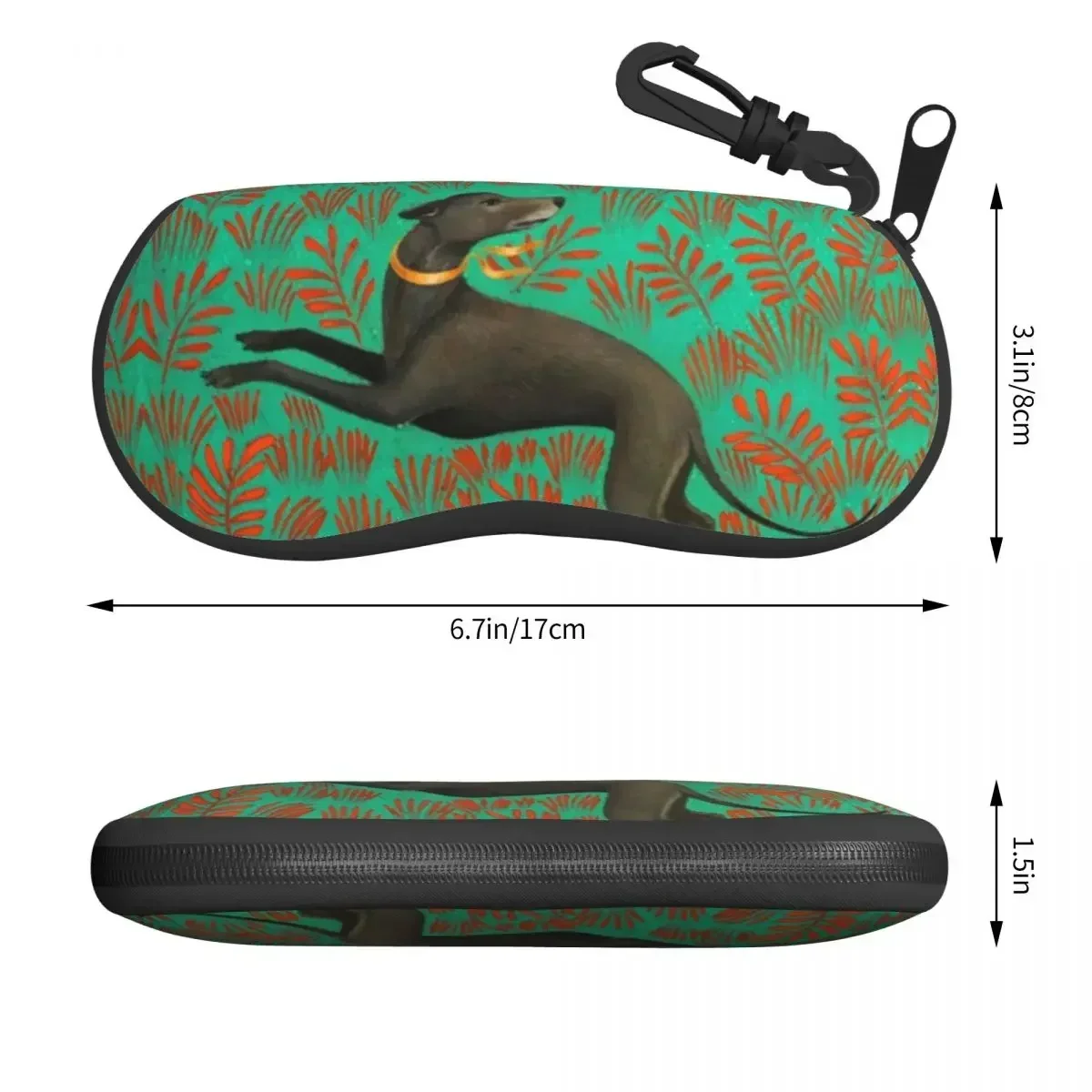 Sihthound Greyhound Flowers Art Eyeglass Glasses Case Women Men Soft Dog Animal Sunglasses Protective Pouch