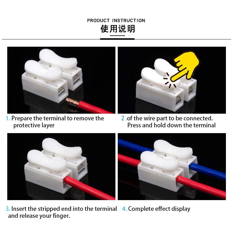 10 PCS CH2 Quick Splice Locking Connector CH-3  2 Pin Wiring Connector 20x17.5x13.5mm for easy and safe splicing into the cable