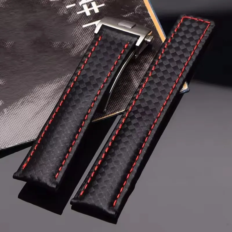 Cow leather strap For TAG Heuer band Carrera F1 Monaco Aquaracer 300/500 watch strap with 18mm folding buckle men 19mm 20mm 22mm