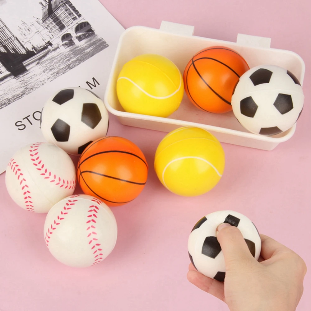 5/18PCS Globe Squeeze Balls 2.3 Inch World Earth Baseballs Basketball Football Tennis Stress Relief Balls Foam Toys Party Favors