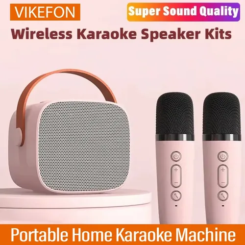 Máquina de Karaoke con micrófonos duales inalámbricos portátiles, sistema HomeKTV DSP, Altavoz Bluetooth, estéreo HIFI envolvente para regalo de fiesta para niños