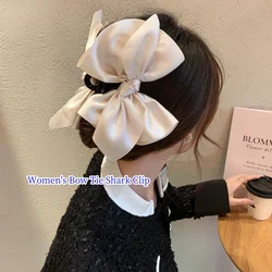 Korean Large Bows Ponytail Barrettes Fashion Hair Accessories Headdress Satin Butterfly Hairpin Women Bowknot Hair Claws Clips