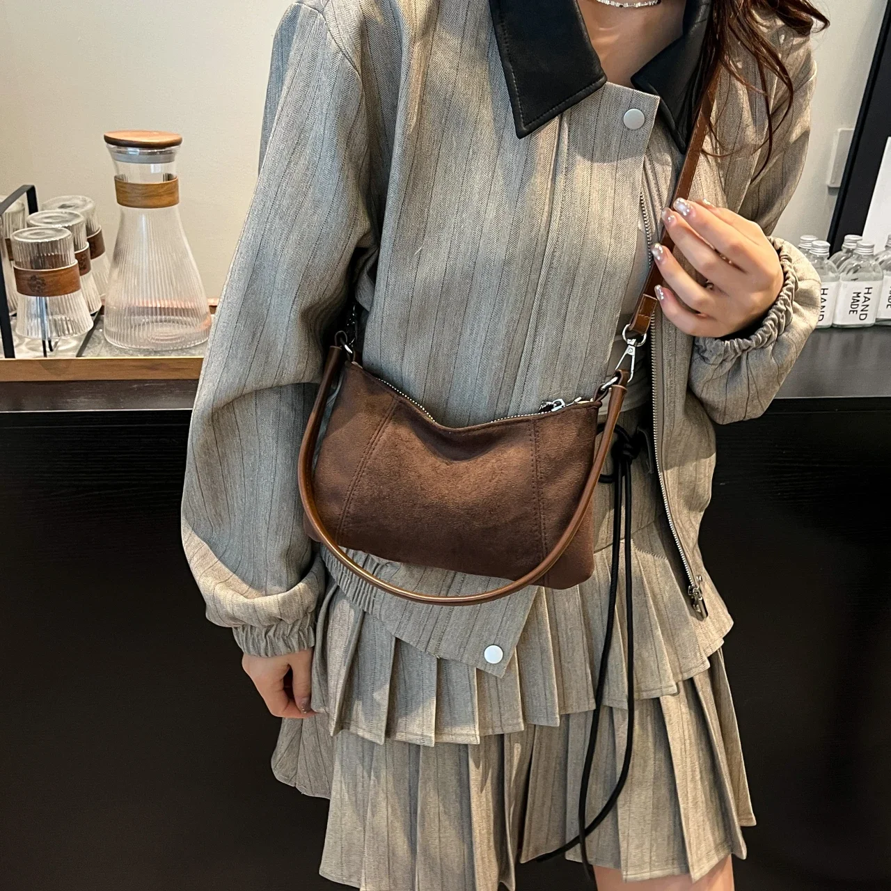 

2026 new leopard print bag, versatile single shoulder crossbody bag for spicy girls shopping tools