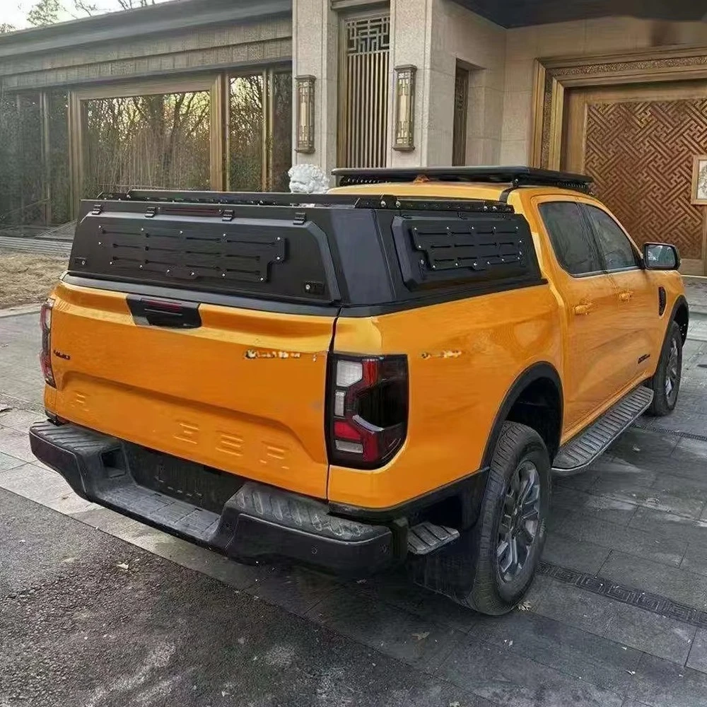 Offroad Camping Steel Pickup Camper Shell Heavy Duty 300kgs Low Sport Canopy Hard Topper for 2019 ford Ranger Double Cab