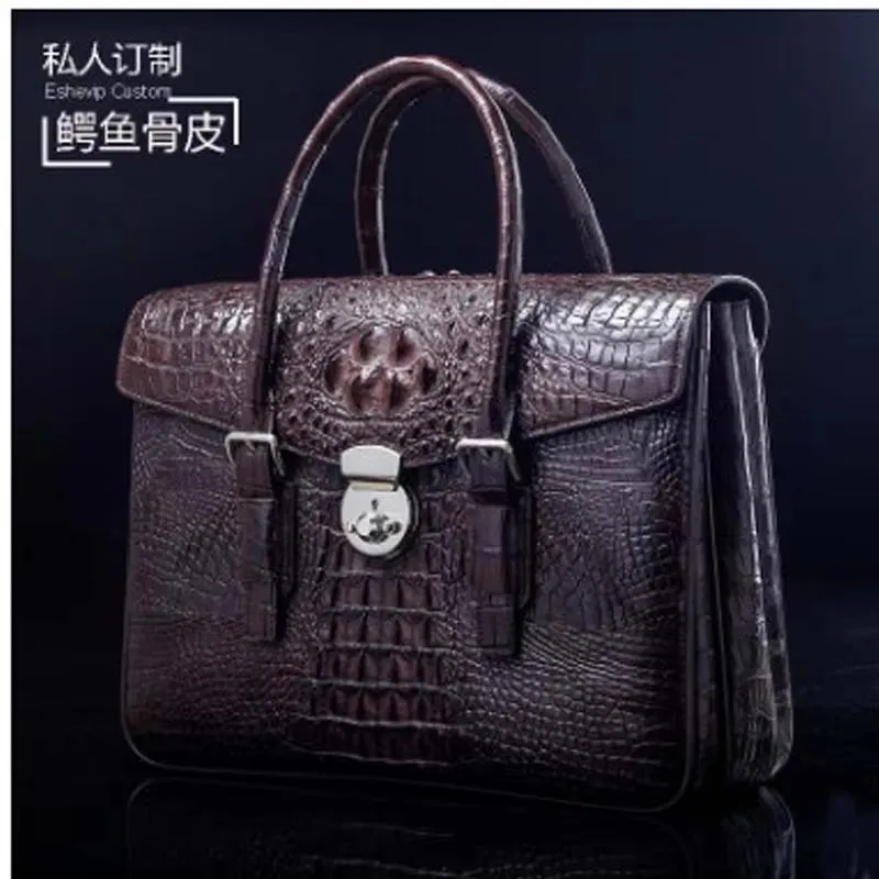 ourui new  crocodile  male briefcase  business  classic  style men handbag