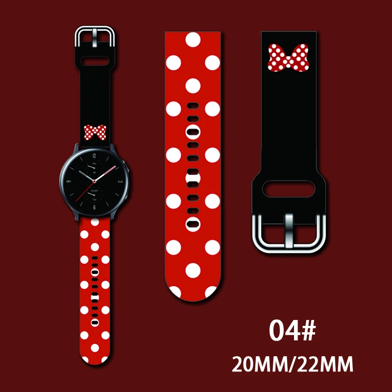 20 22mm Disney Mickey Minnie Strap For Samsung galaxy watch 40mm 42mm 44mm Band bracelet samsung Galaxy Watch Active 2 44mm 46mm