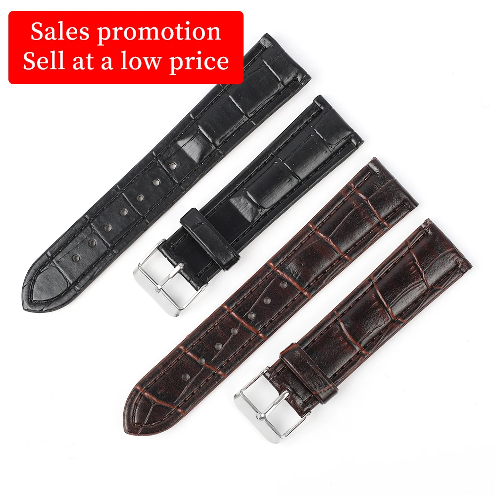 

Premium Bamboo Pattern PU Leather Watch Band 18mm 20mm 22mm Black Coffee Watch Strap Bracelets Replacement for Men Watch