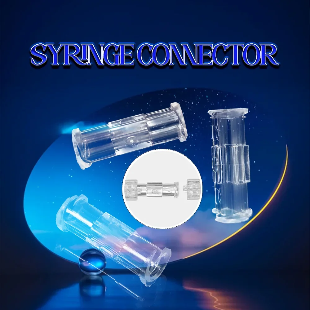 Medical sterile plastic connector, Ruhr syringe connector, transparent, suitable for leak proof pneumatic components