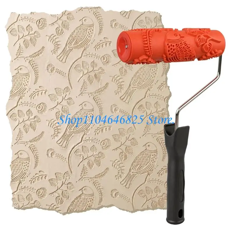 Wall pattern paint roller with soft rubber bird tool Texture Paint Roller