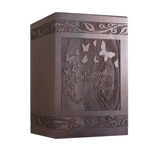 Urns for Human Ashes Adult Male Female, Wooden Carved Butterfly Urns Box and Casket for Men Women Child, Pets Cat Dog Urn, Buria